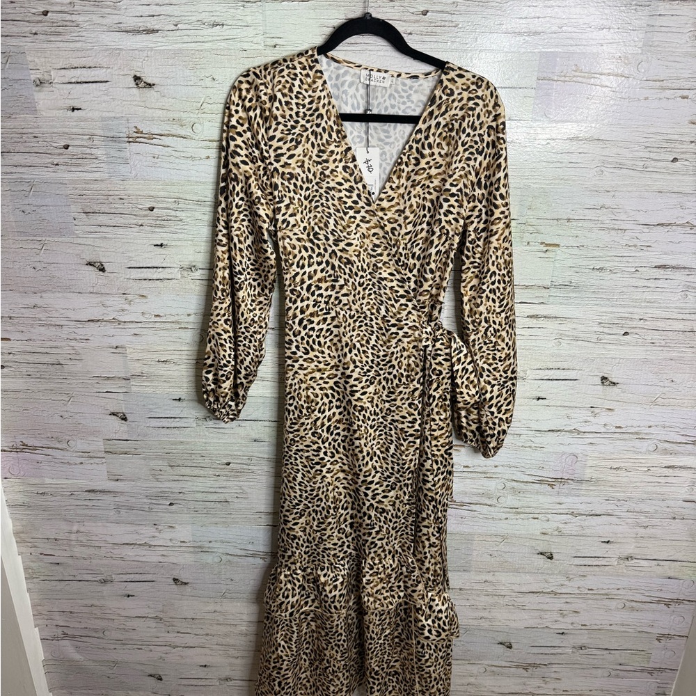 Molly Bracken Animal Print Long Sleeve Dress